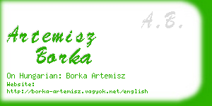 artemisz borka business card